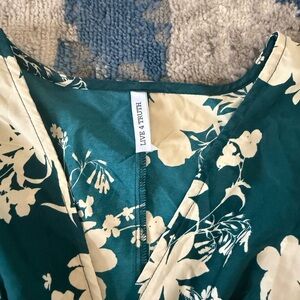 Live 4 Truth Green and White Floral V-Neck Dress
